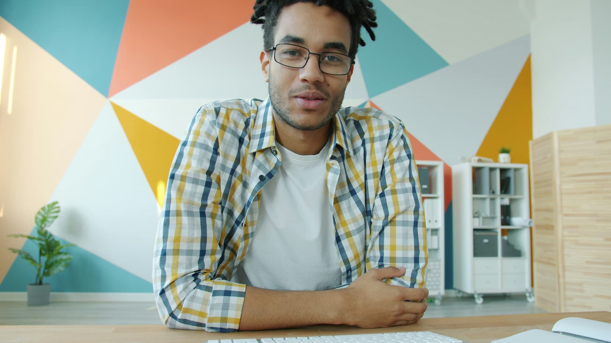 Candidate preparing to record an online video interview