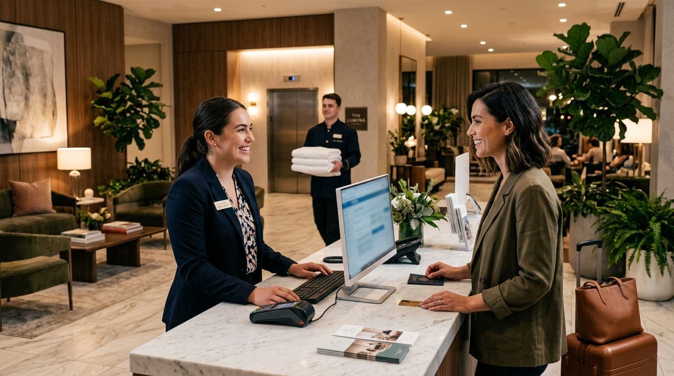Hospitality team preparing for service
